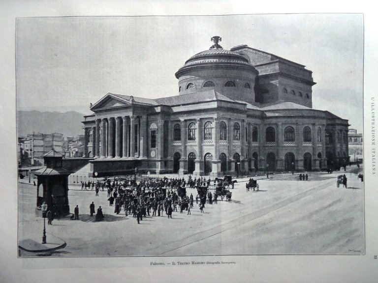 L'Illustrazione Italiana 9 Gennaio 1898 Teatro Massimo Palermo Caccia alla …