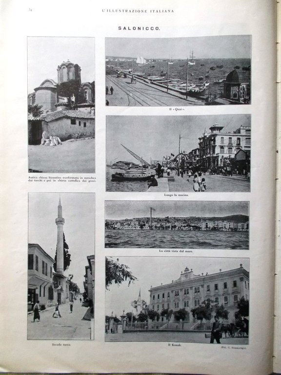 L'illustrazione Italiana 9 Gennaio 1916 WW1 Miraglia Salonicco Slataper Salvini