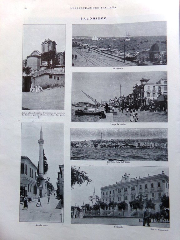 L'illustrazione Italiana 9 Gennaio 1916 WW1 Miraglia Salonicco Slataper Salvini