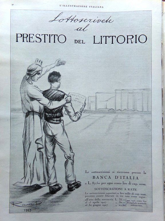 L'Illustrazione Italiana 9 Gennaio 1927 Podestà Ximenes Signorini Vaccinazione