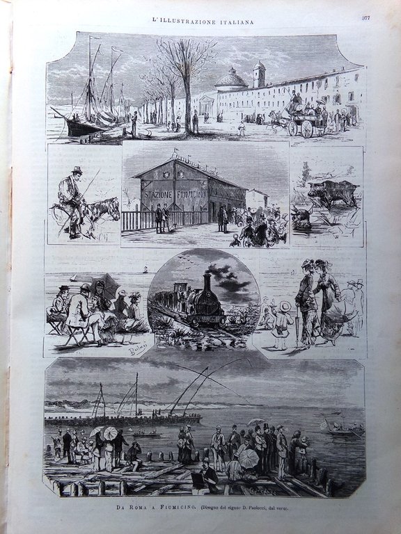 L'Illustrazione Italiana 9 Giugno 1878 Roma Fiumicino Torre Tremezzina Russell