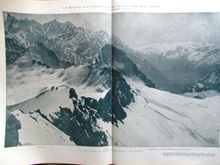 L'Illustrazione Italiana 9 Giugno 1918 WW1 Tonale Adamello Cattedrale di …