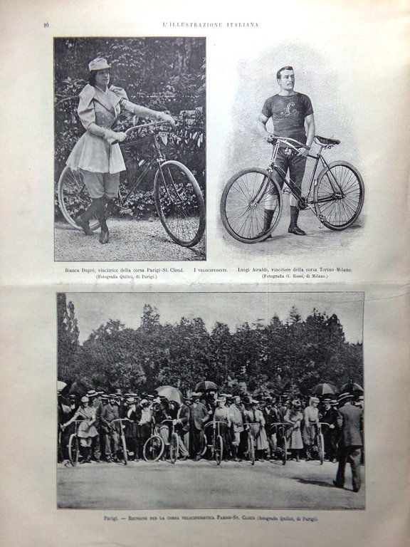 L'Illustrazione Italiana 9 Luglio 1893 Gare Velocipedi Greco Scandalo di …