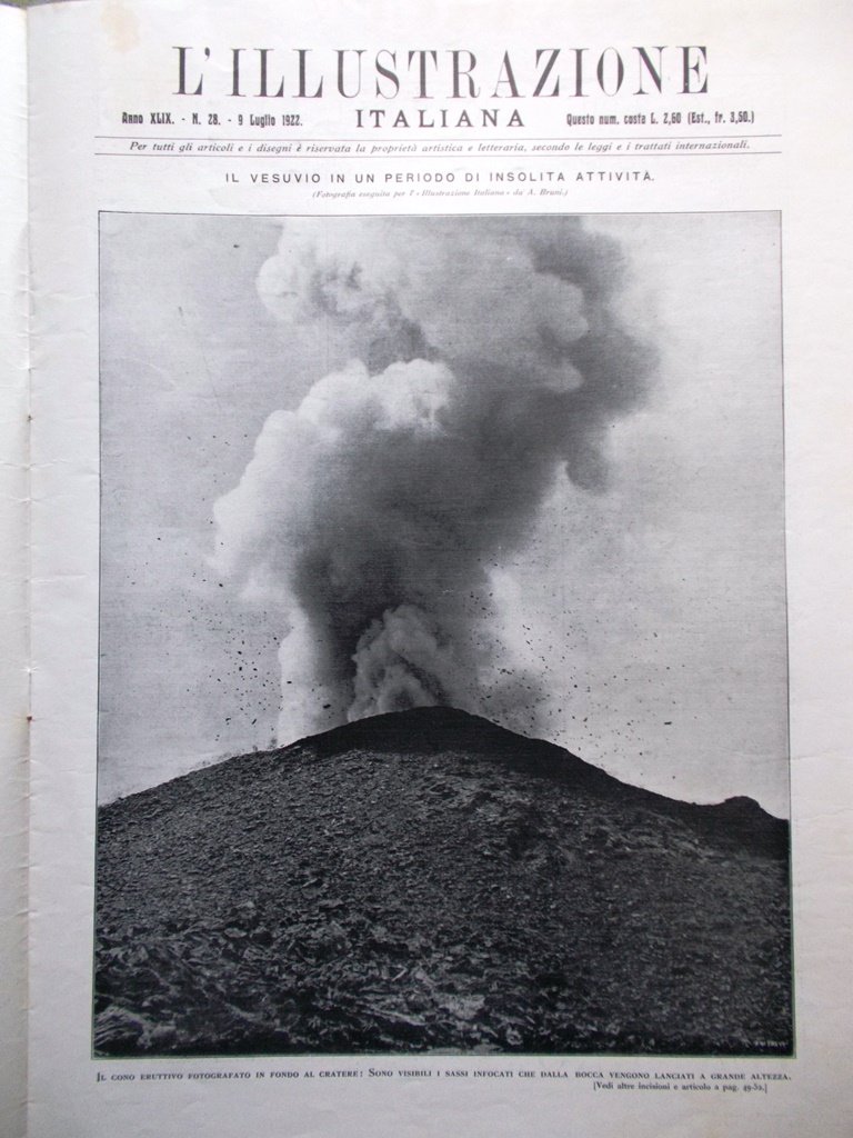 L'Illustrazione Italiana 9 Luglio 1922 Vesuvio Rathenau Shelley Orsenigo Istria