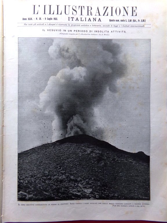L'Illustrazione Italiana 9 Luglio 1922 Vesuvio Rathenau Shelley Orsenigo Istria | Immagine Gallery 2