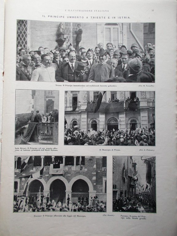 L'Illustrazione Italiana 9 Luglio 1922 Vesuvio Rathenau Shelley Orsenigo Istria