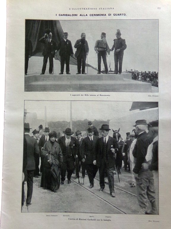 L'illustrazione Italiana 9 Maggio 1915 WW1 Monumento Mille a Quarto …