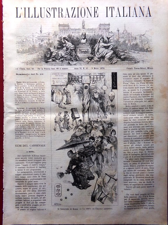 L'Illustrazione Italiana 9 Marzo 1879 Brescia Carnevale Roma Torino Duomo … | Immagine Gallery 2