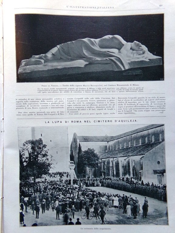 L'Illustrazione Italiana 9 Novembre 1919 Caviglia Montello Favorita Palermo Lupa