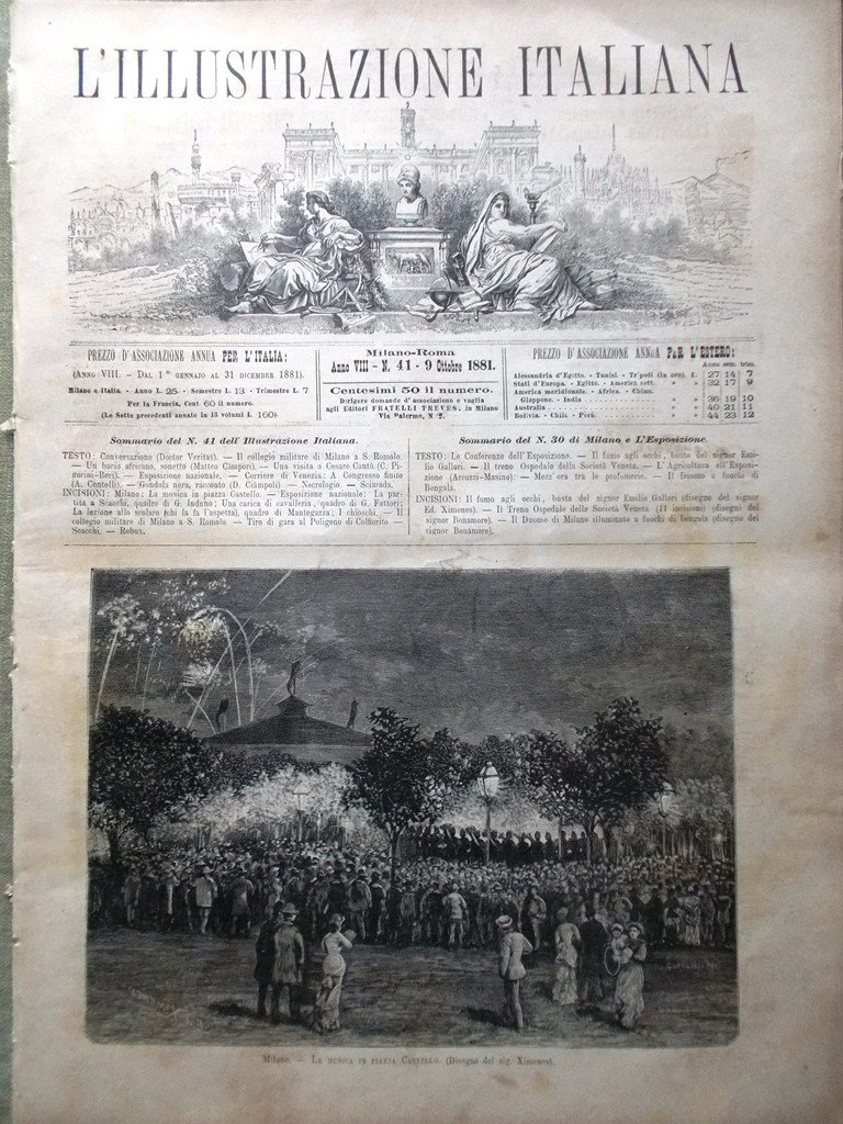 L'Illustrazione Italiana 9 Ottobre 1881 Gara Poligono Colfiorito Chioschi Cantù