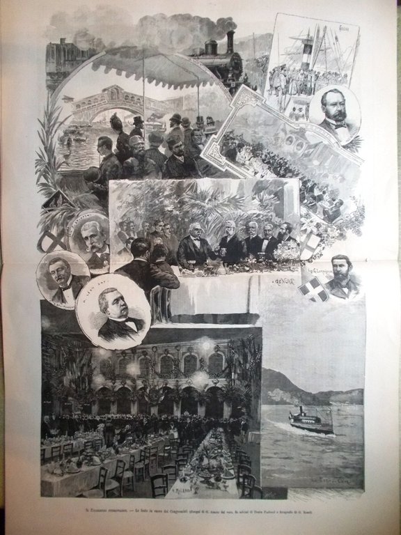 L'illustrazione Italiana 9 Ottobre 1887 Signora Guardia Siena Congresso Ferrovie