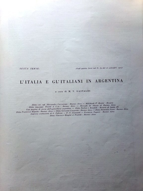 L'Illustrazione Italiana 9 Ottobre 1927 Italiani Argentina Camaldoli Valtellina
