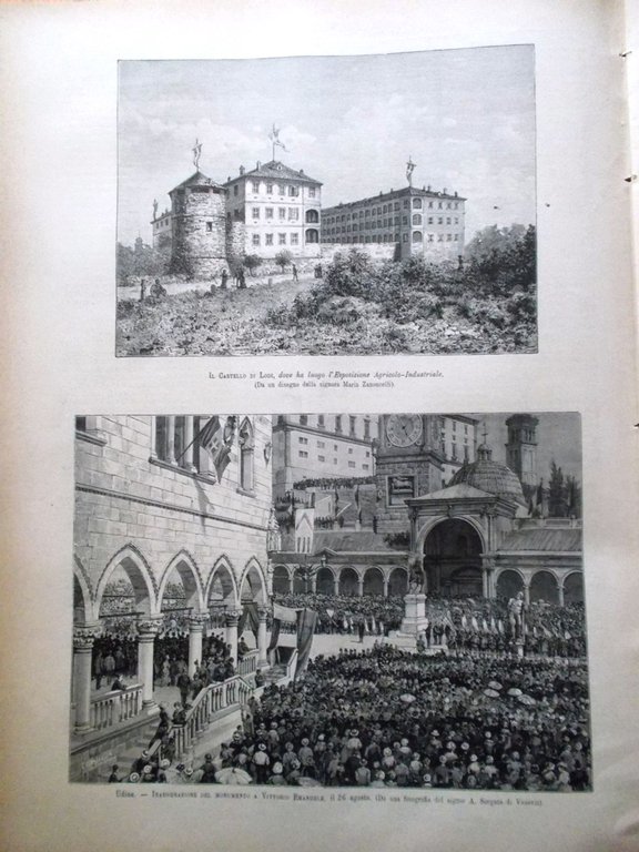 L'illustrazione Italiana 9 Settembre 1883 Gorizia Bellagio Savoia Brera Vineland