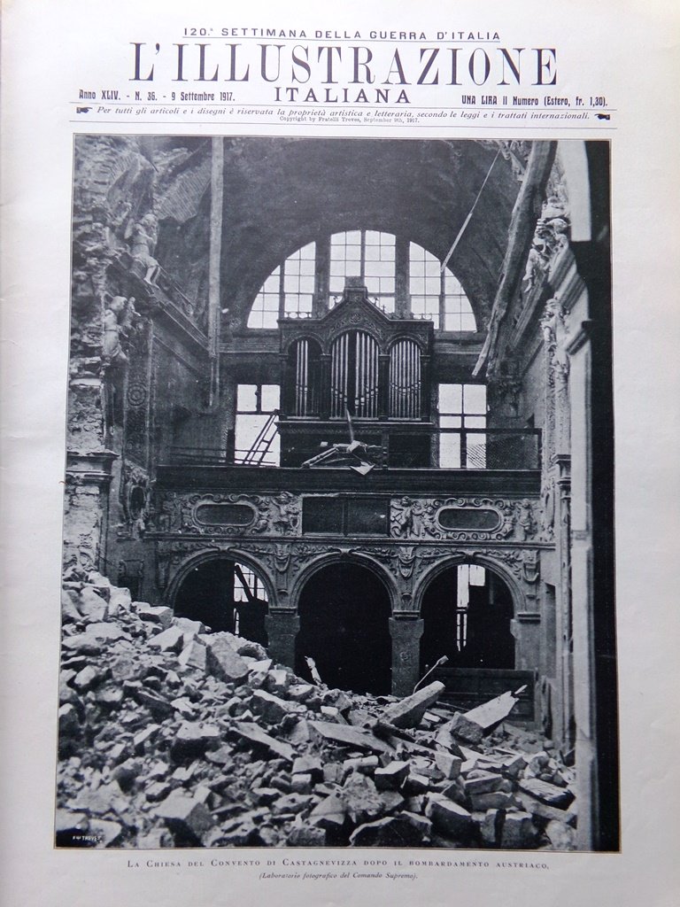 L'Illustrazione Italiana 9 Settembre 1917 WW1 Giovanni Randaccio Saint-Quentin