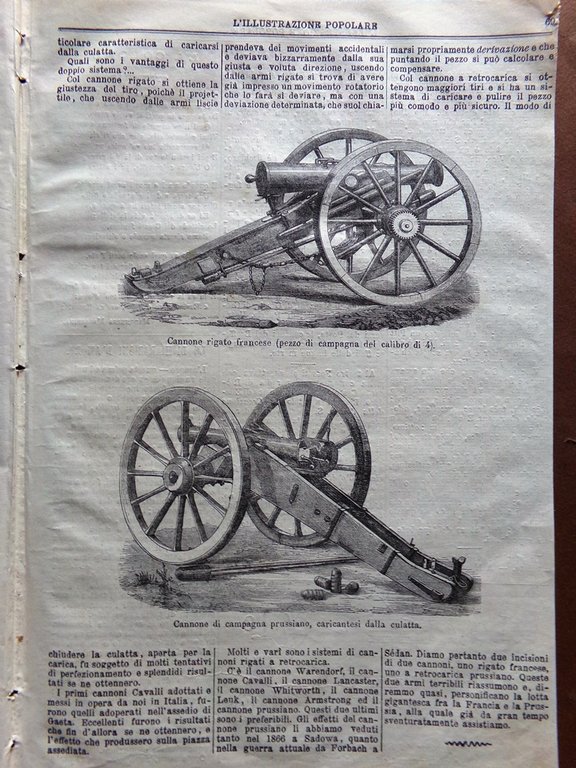 L'illustrazione Popolare 1 Dicembre 1870 Strasburgo Cannoni Rigati Dichiarazioni