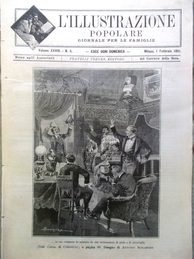 L'illustrazione Popolare 1 Febbraio 1891 Disastro Fontane Tolstoj Romanzo Polo