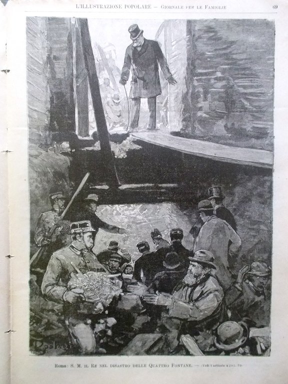 L'illustrazione Popolare 1 Febbraio 1891 Disastro Fontane Tolstoj Romanzo Polo