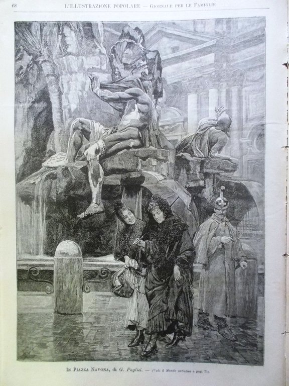 L'illustrazione Popolare 1 Febbraio 1891 Disastro Fontane Tolstoj Romanzo Polo