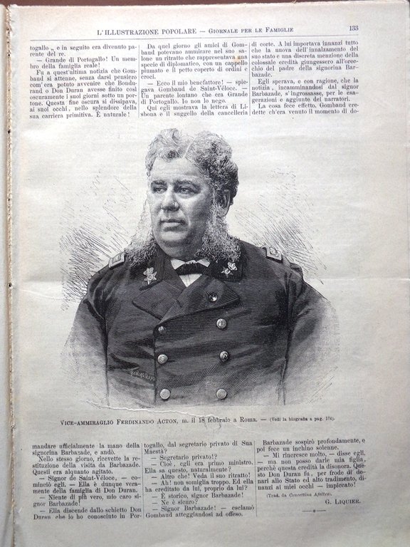 L'illustrazione Popolare 1 Marzo 1891 Ferdinando Acton Branca Ministri Luzzatti