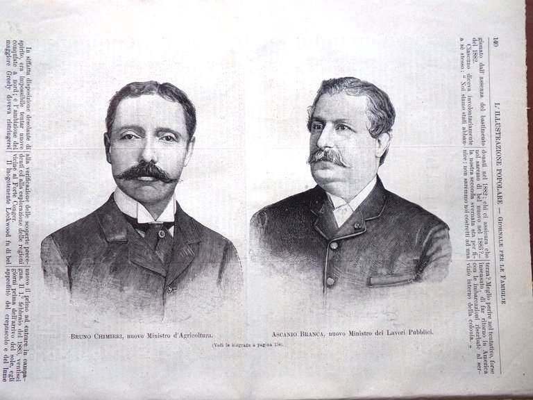 L'illustrazione Popolare 1 Marzo 1891 Ferdinando Acton Branca Ministri Luzzatti
