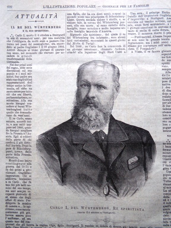 L'illustrazione Popolare 1 Novembre 1891 Carlo Wittemberg Commemorazione Morti