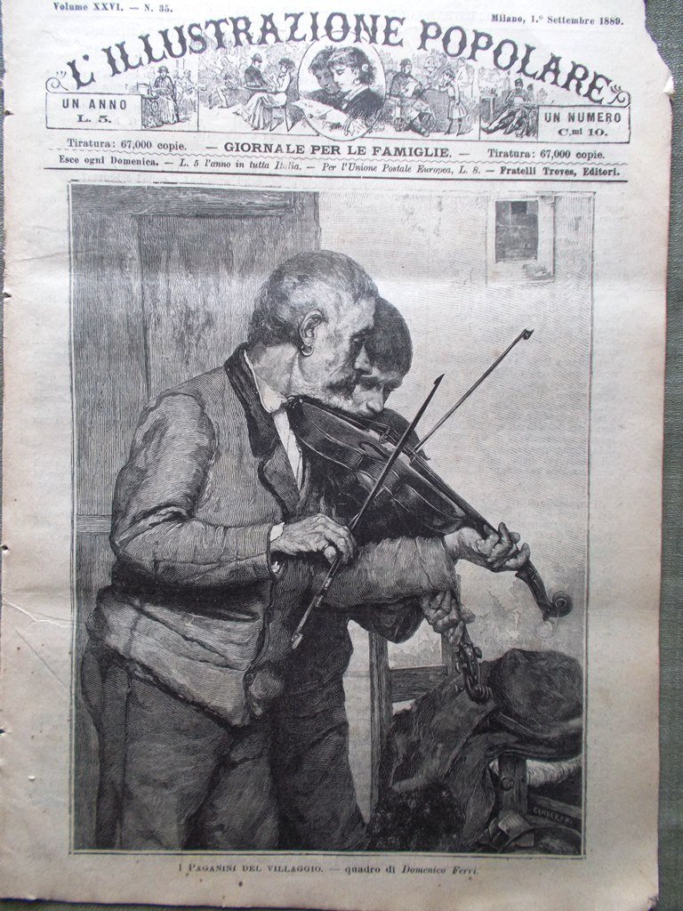L'illustrazione Popolare 1 Settembre 1889 Monaciello Percoto Ponte Taranto Arti