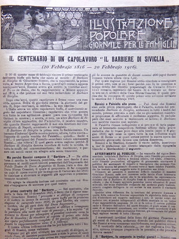 L'Illustrazione Popolare 10 Febbraio 1916 WW1 Bezzecca Slataper Protesi Sagrado