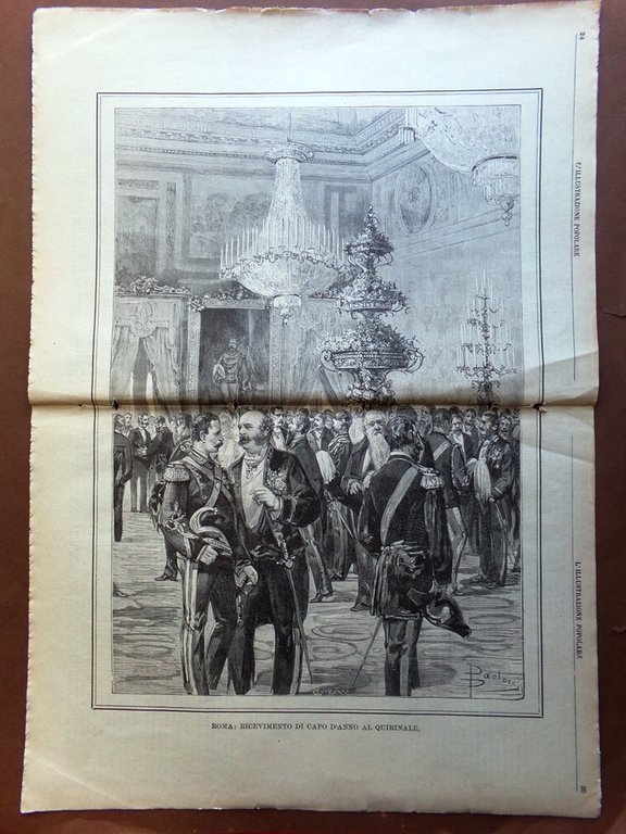 L'illustrazione Popolare 10 Gennaio 1886 Regina Spagna Parigi Coralli Mercedes