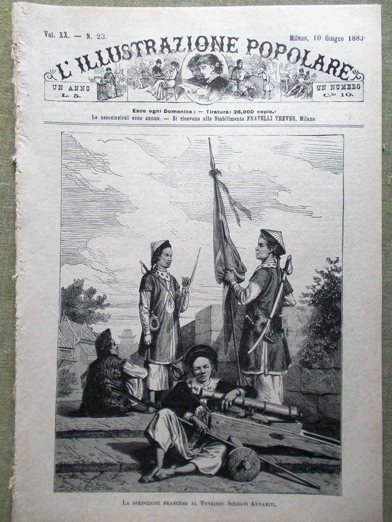 L'illustrazione Popolare 10 Giugno 1883 Garibaldi Tonkino Annamiti Pincio Roma