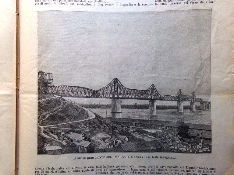 L'Illustrazione Popolare 10 Novembre 1895 Corneto-Tarquinia Ponte Danubio Thun