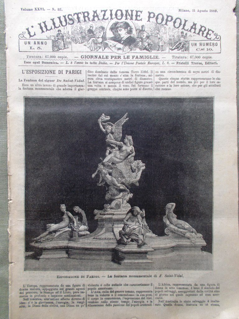 L'illustrazione Popolare 11 Agosto 1889 Monumenti Valle d'Aosta Montagne Parigi