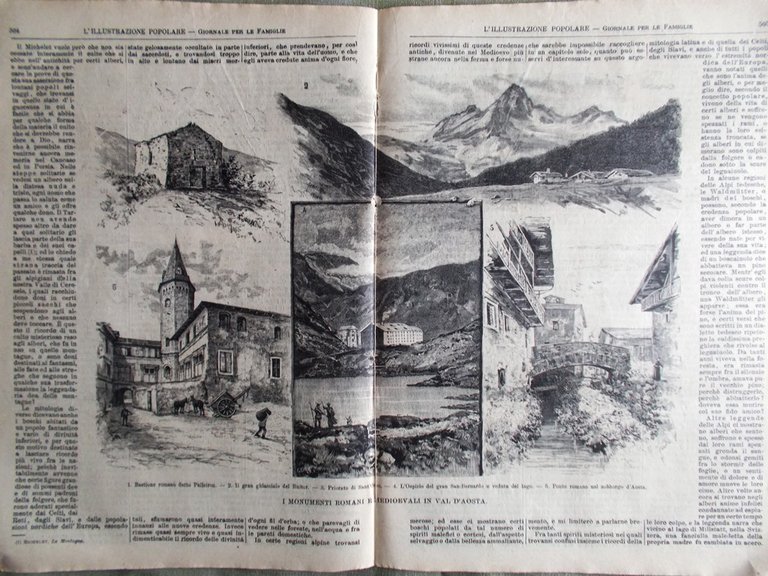 L'illustrazione Popolare 11 Agosto 1889 Monumenti Valle d'Aosta Montagne Parigi