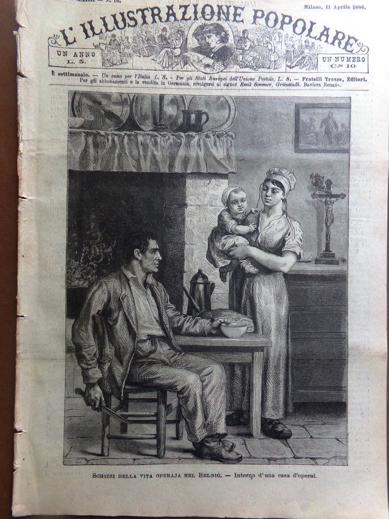 L'illustrazione Popolare 11 Aprile 1886 Vita Operaia Belgio Miniera Varo …