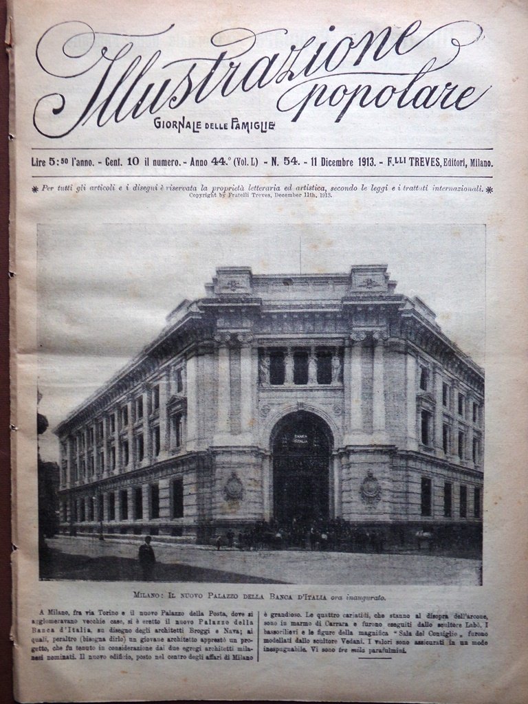 L'Illustrazione Popolare 11 Dicembre 1913 Dickens New York Duse Duncan …