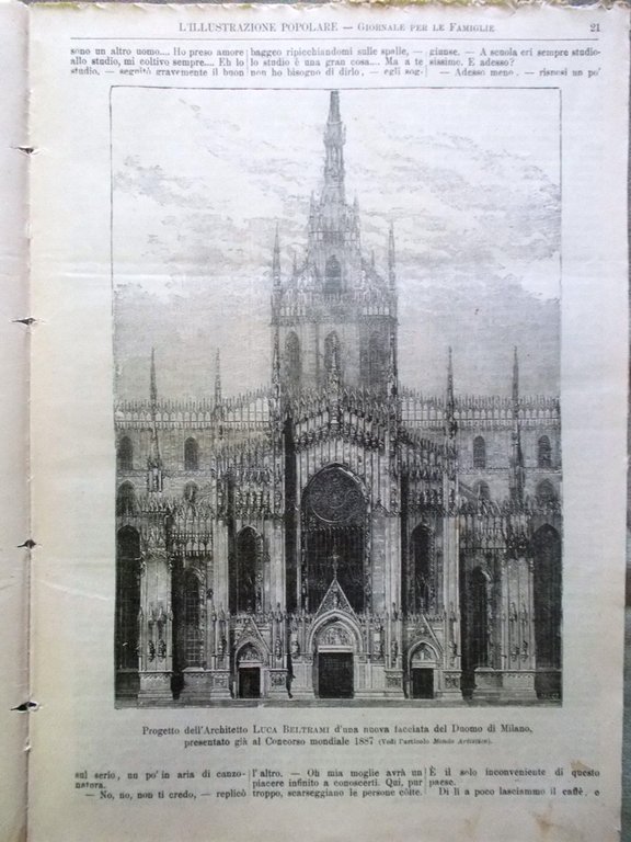L'illustrazione Popolare 11 Gennaio 1891 Octave Feuillet Pantaleoni Duomo Milano