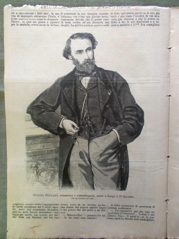 L'illustrazione Popolare 11 Gennaio 1891 Octave Feuillet Pantaleoni Duomo Milano