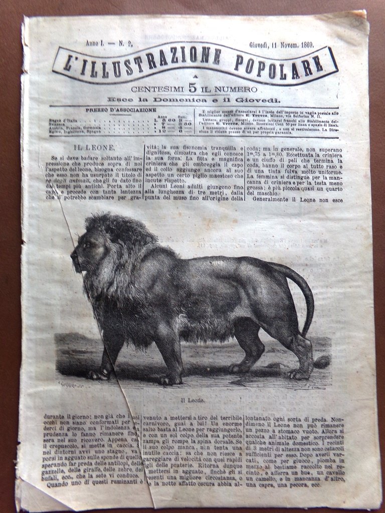 L'illustrazione Popolare 11 Novembre 1869 Barricate Barcellona Canale Suez Leone