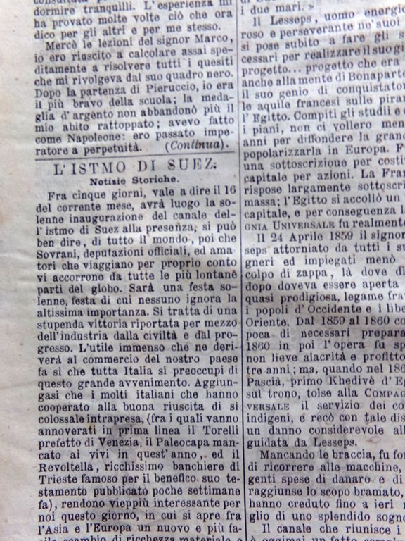 L'illustrazione Popolare 11 Novembre 1869 Barricate Barcellona Canale Suez Leone