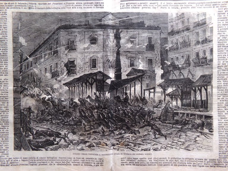 L'illustrazione Popolare 11 Novembre 1869 Barricate Barcellona Canale Suez Leone