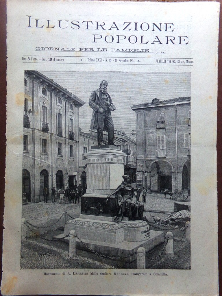 L'Illustrazione Popolare 11 Novembre 1894 Depretis Stradella Alessandro Sulina