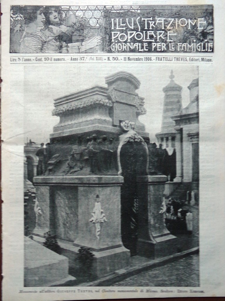 L'illustrazione Popolare 11 Novembre 1906 Monumento Treves Golgi Bulgaria Milano