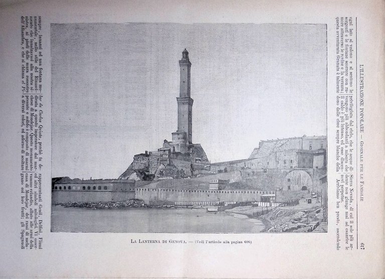 L'Illustrazione Popolare 11 Settembre 1892 Lanterna Genova Podestà Sindaco Feste