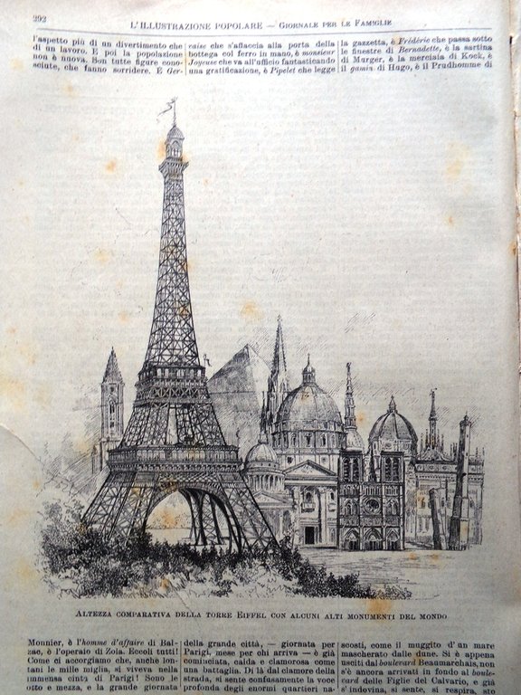 L'illustrazione Popolare 12 Maggio 1889 Esposizione Parigi Thiennes Eiffel Bruno
