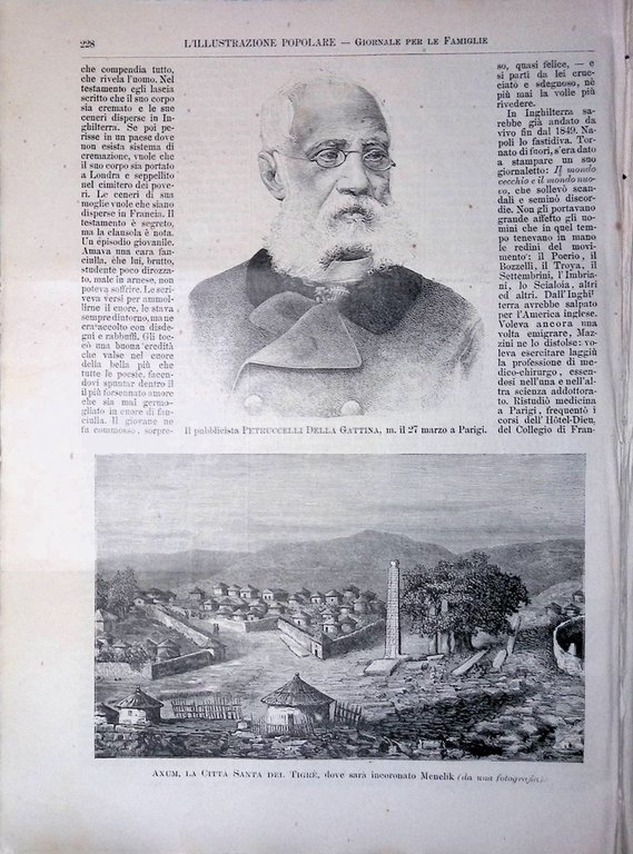 L'Illustrazione Popolare 13 Aprile 1890 Axum Leone XIII Fuji Pallavicini …