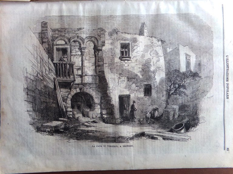 L'illustrazione Popolare 13 Dicembre 1869 Fell sul Moncenisio Arkwright Brindisi