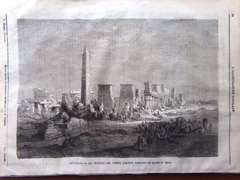 L'illustrazione Popolare 13 Dicembre 1869 Fell sul Moncenisio Arkwright Brindisi