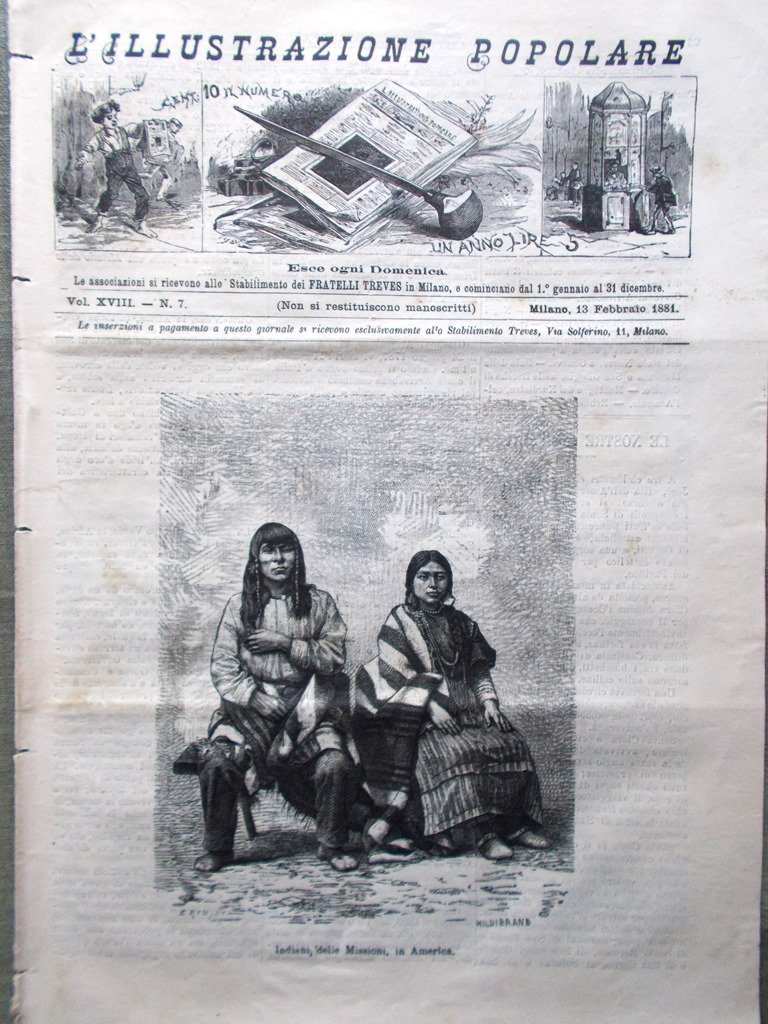 L'illustrazione Popolare 13 Febbraio 1881 Bellavitis Kurdistan Mount-Herman Neri