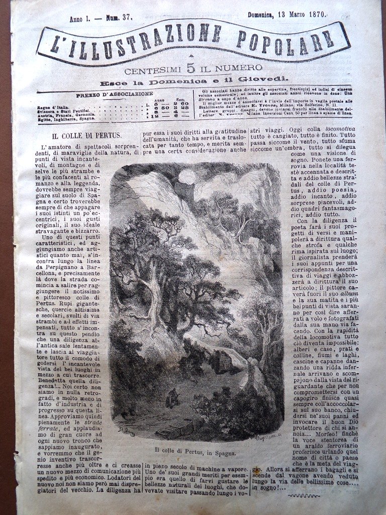 L'illustrazione Popolare 13 marzo 1870 Grotte Caverne Minatore California Pertus