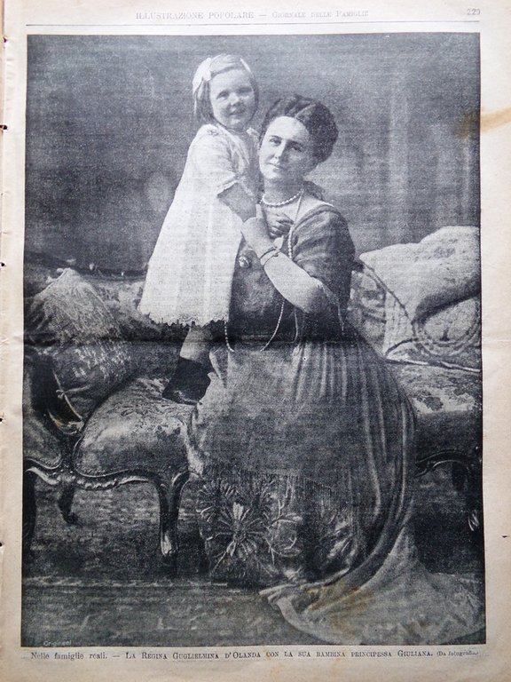 L'Illustrazione Popolare 13 Marzo 1913 Guerra Balcani Guglielmina d'Olanda Scala