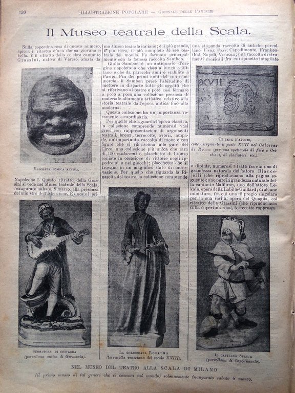 L'Illustrazione Popolare 13 Marzo 1913 Guerra Balcani Guglielmina d'Olanda Scala